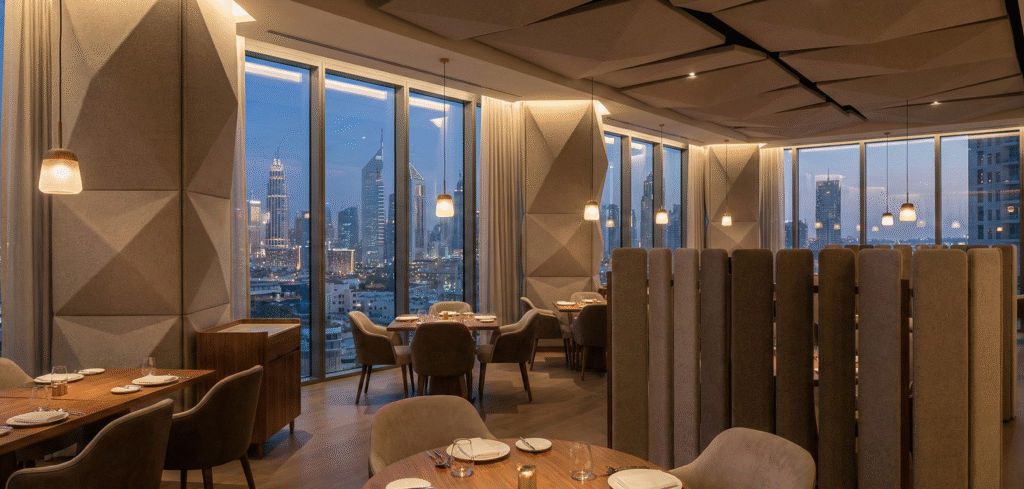 Complete Acoustic Panel Guide for Dubai Restaurants Balancing Ambiance and Sound Control